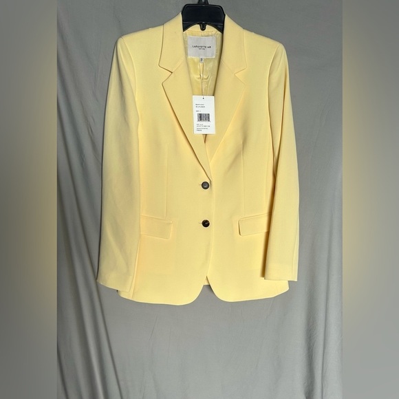 Lafayette 148 New York William Two-Button Blazer in yellow - Picture 3 of 5